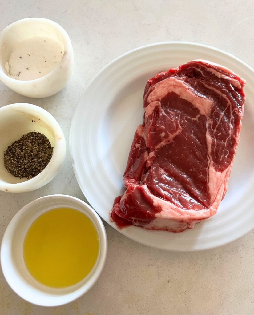 Ingredients needed for Blackstone Steak. 