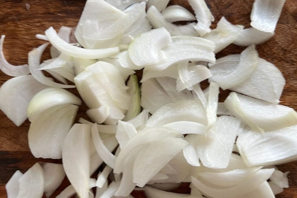 Cut up onions ready for Blackstone. 